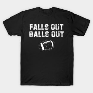 Falls Out Balls Out Football Vintage Thanksgiving Retro T-Shirt